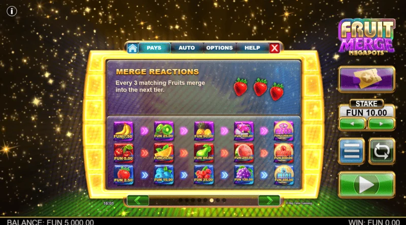 Fruit Merge Megapots - fruktflette i Hold and Spin